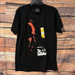 The Godfather Mens Black Graphic T-Shirt Marlon Brando Movie Promo Tee Size L